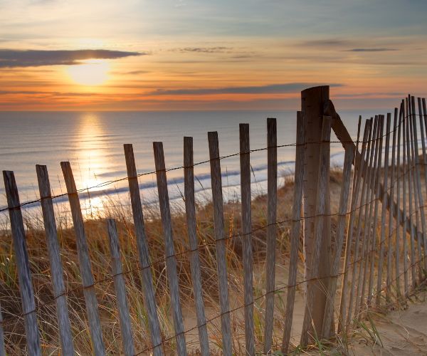 Sunset over the ocean at Cape Cod
